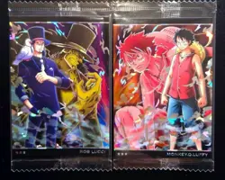 PREORDER Set of 2 Luffy 5-16 Rob Lucci 6-17 Japanese One Piece Wafer Card Sealed - Image 1