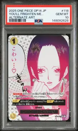 2025 ONE PIECE JAPANESE OP14-THE AZURE SEA'S SEVEN #118 YOU'LL FRIGHTEN ME PSA10 - Image 1