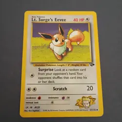 Pokemon Card Lt. Surge's Eevee Gym Challenge 51/132 Uncommon Light Play.. - Image 1
