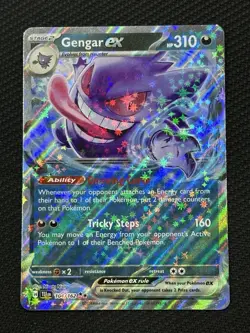 Pokemon Gengar ex 104/162 SV05: Temporal Forces Double Rare Holo 310HP Card - Image 1