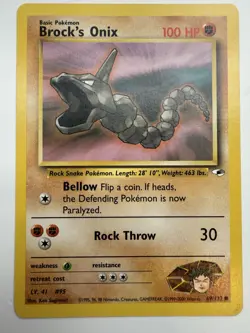 Brock's Onix 69/132 Gym Heroes Series Common Basic Pokemon Card WOTC 2000 LP - Image 1