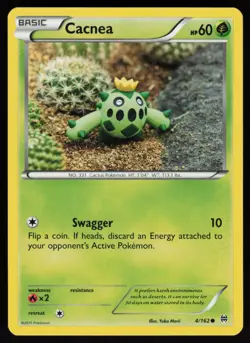 Cacnea 4/162 XY - BREAKthrough Yuka Morii Art Pokemon TCG Card - Image 1