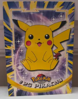 Topps Pokemon Card #25 Pikachu Blue Logo LP - Image 1