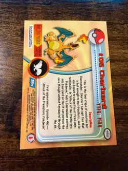 Topps Charizard Pokemon Card #06 Non-Holo Blue Label Logo LP-MP - Image 2