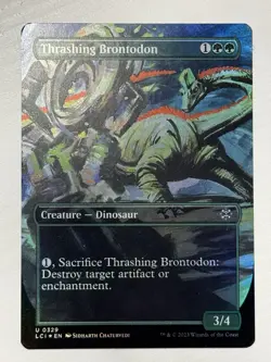 MTG Thrashing Brontodon (329/491) The Lost Caverns of Ixalan LP FOIL - Image 1