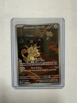 Pokemon Team Rocket's Meowth 203/182 Destined Rivals Illustration Rare Holo 70HP - Image 1