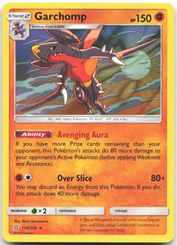 Garchomp 114/236 Holo Rare Unified Minds Pokemon Holo Near Mint - Image 1