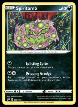 Spiritomb 116/192 Rare Rebel Clash Pokemon Near Mint - Image 1