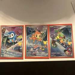 Pokemon TCG First Partner Illustration Collection Series 1 GEN 4 Sinnoh Starters - Image 1