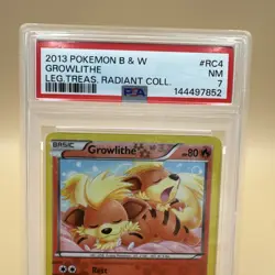 2013 Pokemon B&W Legendary Treasures Growlithe RC4/RC25 Radiant Holo PSA 7 - Image 2