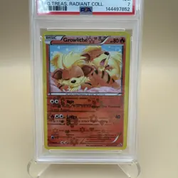 2013 Pokemon B&W Legendary Treasures Growlithe RC4/RC25 Radiant Holo PSA 7 - Image 3