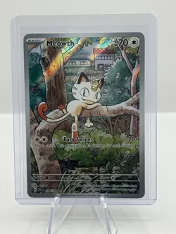 2025 Pokemon PFL EN Phantasmal Flames #106 Meowth Illustration Rare - Image 1