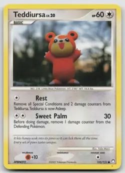 Pokemon TCG Teddiursa 105/123 Mysterious Treasures Yuka Morii 105/123 - Image 1