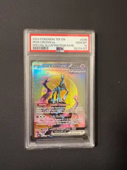 2024 POKEMON TEMPORAL FORCES SPECIAL ILLUSTRATION RARE #206 IRON CROWN EX PSA 10 - Image 1