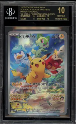 Pokemon Pikachu Scarlet & Violet Preorder JPN Promo 001/SV-P BGS 10 BLACK LABEL - Image 1