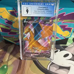 Pokemon TCG Charizard V SWSH050 Black Star Promo, CGC Mint 9 - Image 1