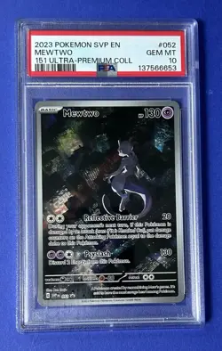 2023 Pokemon SVP EN MewTwo 151 Ultra Premium Coll #052 PSA 10 GEM MT - Image 1