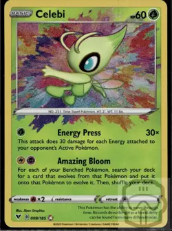 Celebi 009/185 Amazing Rare Vivid Voltage Pokemon Holo NM/M - Image 3