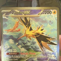 Pokemon Company Zapdos ex 202/165 Full Art Holo Basic Ancient Bird EX - Image 3