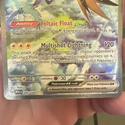 Pokemon Company Zapdos ex 202/165 Full Art Holo Basic Ancient Bird EX - Image 4
