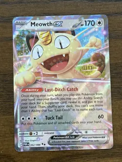 2026 Pokemon TCG Me03: Perfect Order Meowth ex 062/088 Holo 8/8 Pack Fresh - Image 1