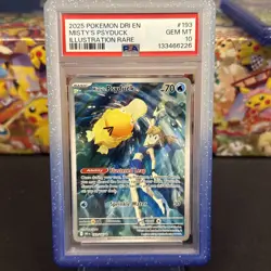 PSA 10 GEM MINT Pokemon TCG Misty's Psyduck Destined Rivals 193/182 Illustration - Image 2