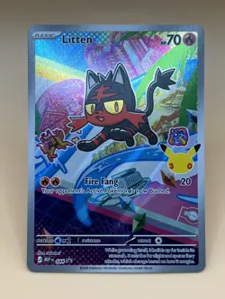 Pokemon Litten MEP 044 - First Partner Illustration Promo Card 30th Anniversary - Image 1