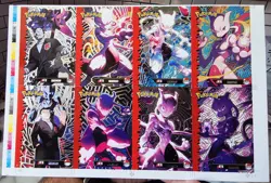 Pokemon TEAM ROCKET Cards Top Uncut Sheet - Peru Giovanni Mewtwo - Image 1