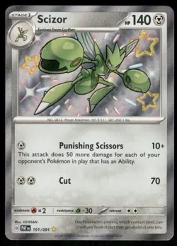Pokemon Cards Scizor 191/091 Paldean Fates Shiny Rare NM - Image 1