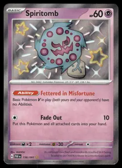 Pokemon Cards Spiritomb 158/091 Paldean Fates Shiny Rare NM - Image 1