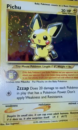 Pokemon TCG Neo Genesis Pichu Holo Card 12/111 2000 English Vintage - Image 1