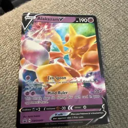 Pokemon Alakazam V SWSH083 Holo Jumbo Promo Card/Small Card Set - Image 1
