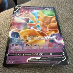 Pokemon Alakazam V SWSH083 Holo Jumbo Promo Card/Small Card Set - Image 2