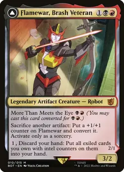 Flamewar, Brash Veteran Regular - Transformers MTG-NM - Image 1