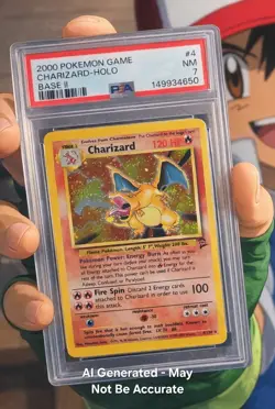 2000 POKEMON BASE SET 2 #4 CHARIZARD-HOLO PSA 7 - Image 1