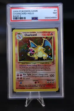 2000 POKEMON BASE SET 2 #4 CHARIZARD-HOLO PSA 7 - Image 2