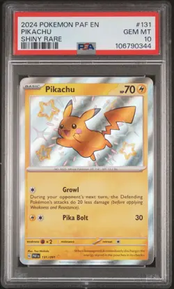 2024 POKEMON PAF EN-PALDEAN FATES SHINY RARE #131 PIKACHU PSA 10 - Image 1