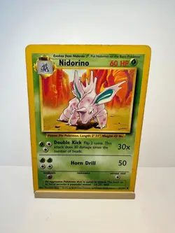 Nidorino 37/102 Uncommon Base Set Unlimited Pokemon Moderately Played - Image 1