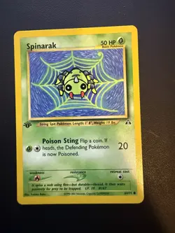 Pokemon TCG - Spinarak - 64/75 - 1ST EDITION - Neo Discovery (2001) - NM 64/75 - Image 1