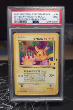 2021 POKEMON CELEBRATIONS CLASSIC COLLECTION #24 BIRTHDAY PIKACHU-HOLO PSA 9 - Image 1