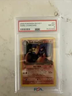Dark Charizard 2000 PSA 8 NM-Mint 21/82 Team Rocket Pokemon WOTC #21 - Image 1