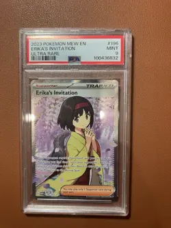 PSA 9 Erika'S Invitation Ultra Rare 196 2023 Pokemon Mew En-151 115675325 - Image 1