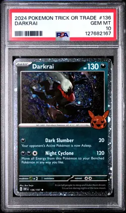 2024 POKEMON TRICK OR TRADE #136 DARKRAI PSA 10 - Image 1