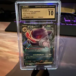 CGC 10 GEM MINT JAPANESE POKEMON 2024 GENGAR EX 047/071 SV5K WILD FORCE - Image 1
