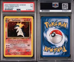 2000 POKEMON NEO GENESIS 1ST ED #18 TYPHLOSION-HOLO PSA 7 - Image 3