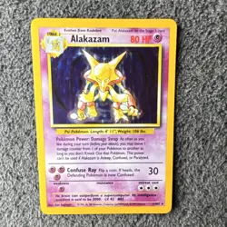 Pokemon TCG Alakazam Base Set 1/102 Holo Rare 80 HP 1999 Wizards - Image 1