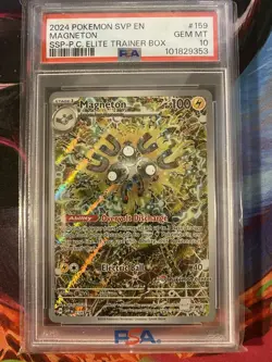 PSA 10 GEM MINT Pokemon Magneton Pokemon Center Stamp SVP #159 Surging Sparks - Image 1