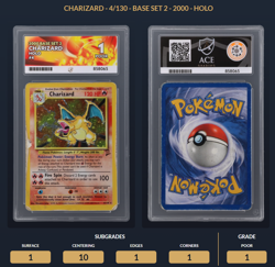 Pokemon Base Set 2 1999-2000 Charizard Holo 4/130 Ace Graded 1 Poor - Image 4