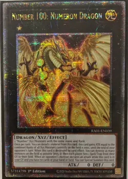 YuGiOh Number 100: Numeron Dragon Quarter Century Secret Rare 1st Ed RA01-EN039 - Image 1