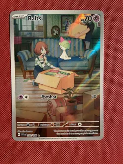 Pokemon TCG Ralts Scarlet Violet Base Set Holo Card 211/198 Illustration Rare - Image 1